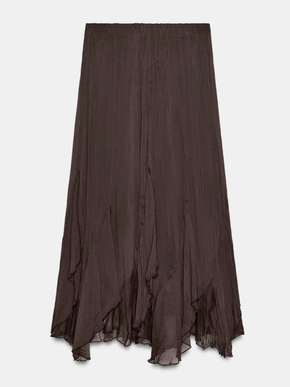 Zara Brown Ruffled Lace Midi Skirt. Size XL. Brand new! - Picture 9 of 11